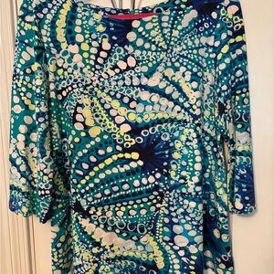 Lilly Pulitzer Blue and Yellow Patterned Top